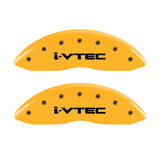 MGP 4 Caliper Covers Engraved Front & Rear i-Vtec Yellow finish black ch