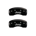 MGP 4 Caliper Covers Engraved Front & Rear JEEP Black finish silver ch