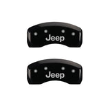 MGP 4 Caliper Covers Engraved Front & Rear JEEP Black finish silver ch