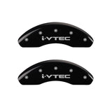 MGP 4 Caliper Covers Engraved Front & Rear i-Vtec Black finish silver ch