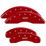 MGP 4 Caliper Covers Engraved Front & Rear MGP Red finish silver ch