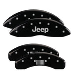 MGP Front set 2 Caliper Covers Engraved Front JEEP Black finish silver ch