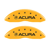 MGP 4 Caliper Covers Engraved Front Acura Engraved Rear MDX Yellow finish black ch