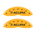 MGP 4 Caliper Covers Engraved Front Acura Engraved Rear MDX Yellow finish black ch