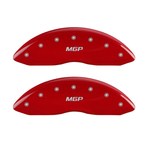 MGP 4 Caliper Covers Engraved Front & Rear JEEP Red finish silver ch