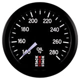 Autometer Stack 52mm 140-280 Deg F 1/8in NPTF Male Pro Stepper Motor Oil Temp Gauge - Black