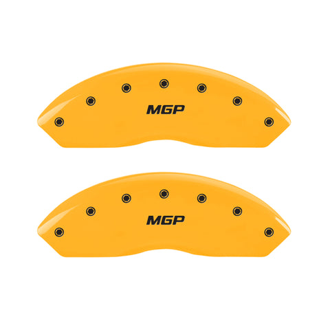 MGP 4 Caliper Covers Engraved Front & Rear MGP Yellow Finish Black Char 2002 Mercury Mountaineer