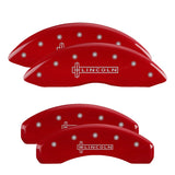 MGP 4 Caliper Covers Engraved Front & Rear Lincoln Red finish silver ch