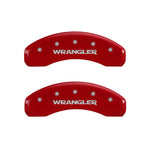 MGP 4 Caliper Covers Engraved Front & Rear WRANGLER Red finish silver ch