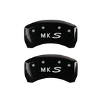 MGP 4 Caliper Covers Engraved Front Lincoln Engraved Rear MKS Black finish silver ch