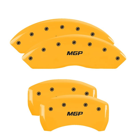 MGP 4 Caliper Covers Engraved Front & Rear MGP Yellow Finish Black Characters 2019 Acura RDX