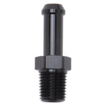 Edelbrock Hose End Straight 1/4In NPT to 3/8In Barb Black Anodize