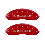 MGP 4 Caliper Covers Engraved Front Acura Engraved Rear RLX Red finish silver ch