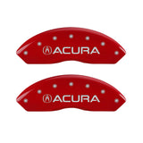 MGP 4 Caliper Covers Engraved Front Acura Engraved Rear RLX Red finish silver ch