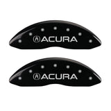 MGP 4 Caliper Covers Engraved Front & Rear Acura Black finish silver ch