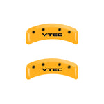 MGP 4 Caliper Covers Engraved Front & Rear Vtech Yellow Finish Black Char 2001 Acura TL