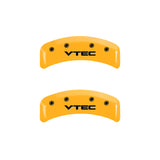 MGP 4 Caliper Covers Engraved Front & Rear Vtech Yellow Finish Black Char 2001 Acura TL