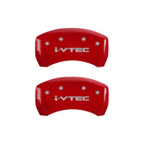 MGP 4 Caliper Covers Engraved Front & Rear i-Vtec Red finish silver ch