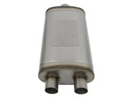 aFe MACHForce XP SS Muffler 3in Center Inlet / 2.5in Dual Outlets 22in L x 11in W x 6in H Body