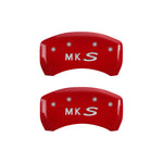 MGP 4 Caliper Covers Engraved Front Lincoln Engraved Rear MKS Red finish silver ch