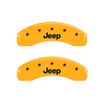 MGP 4 Caliper Covers Engraved Front & Rear Jeep Yellow Finish Black Char 2004 Jeep Grand Cherokee