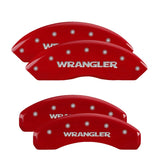 MGP 4 Caliper Covers Engraved Front & Rear WRANGLER Red finish silver ch