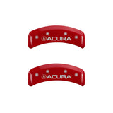 MGP 4 Caliper Covers Engraved Front & Rear Acura Red finish silver ch