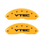 MGP 4 Caliper Covers Engraved Front & Rear Vtech Yellow Finish Black Char 2004 Acura RSX