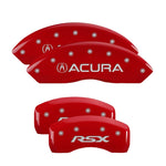 MGP 4 Caliper Covers Engraved Front Acura Engraved Rear RSX Red finish silver ch