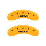 MGP 4 Caliper Covers Engraved Front & Rear Hemi Yellow Finish Black Char 2006 Jeep Commander