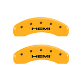 MGP 4 Caliper Covers Engraved Front & Rear Hemi Yellow Finish Black Char 2006 Jeep Commander