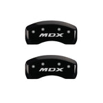 MGP 4 Caliper Covers Engraved Front Acura Engraved Rear MDX Black finish silver ch