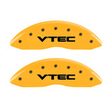 MGP 4 Caliper Covers Engraved Front & Rear Vtech Yellow finish black ch