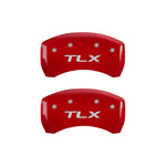 MGP 4 Caliper Covers Engraved Front Acura Engraved Rear TLX Red finish silver ch