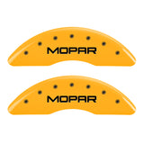 MGP 4 Caliper Covers Engraved Front & Rear MOPAR Yellow finish black ch