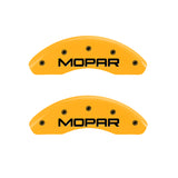 MGP 4 Caliper Covers Engraved Front & Rear MOPAR Yellow finish black ch