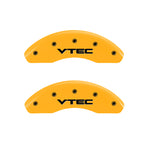 MGP 4 Caliper Covers Engraved Front & Rear Vtech Yellow Finish Black Char 2005 Acura NSX