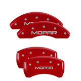 MGP 4 Caliper Covers Engraved Front & Rear MOPAR Red finish silver ch