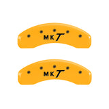 MGP 4 Caliper Covers Engraved Front Lincoln Engraved Rear MKT Yellow finish black ch