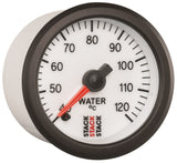 Autometer Stack 52mm 40-120 Deg C 1/8in NPTF Male Pro Stepper Motor Water Temp Gauge - White