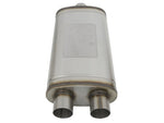 aFe MACHForce XP SS Muffler 3in Center Inlet / 3in Offset Outlet 22in L x 11in W x 6in H Body