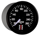 Autometer Stack 52mm 100-260 Deg F 1/8in NPTF Male Pro Stepper Motor Water Temp Gauge - Black