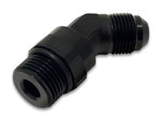 Vibrant -8AN Male to Male -6AN Straight Cut 45 Degree Adapter Fitting - Anodized Black