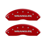 MGP 4 Caliper Covers Engraved Front & Rear WRANGLER Red finish silver ch