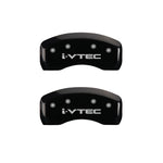 MGP 4 Caliper Covers Engraved Front & Rear i-Vtec Black finish silver ch