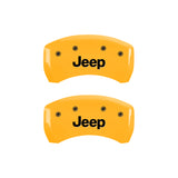 MGP 4 Caliper Covers Engraved Front & Rear JEEP Yellow finish black ch