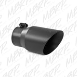 MBRP Tip 3in Round x 4in Inlet OD Dual Walled Angled Black Tip - Fits all 3in Exhausts