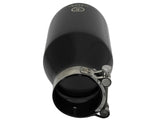 aFe Takeda 409 SS Clamp-On Exhaust Tip 2.5in. Inlet / 4.5in. Outlet / 9in. L - Black