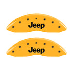 MGP 4 Caliper Covers Engraved Front JEEP Engraved Rear JEEP Grill logo Yellow finish black ch