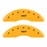 MGP 4 Caliper Covers Engraved Front & Rear MGP Yellow finish black ch